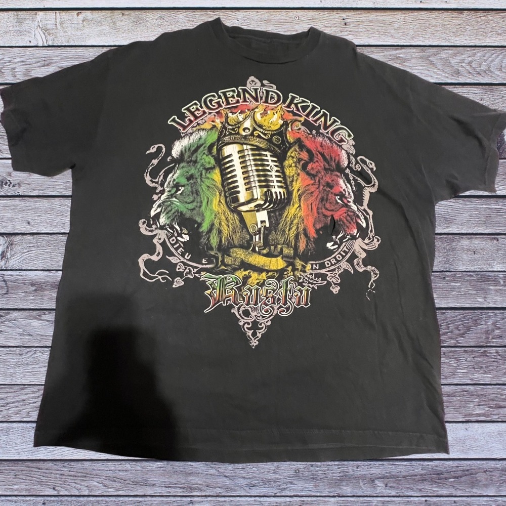 Unbranded XL Legend King‎ T-Shirt Men Black Good Reggae Lion Microphone Graphic